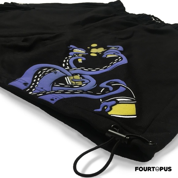 Colombian Artist Streetwear Brand Fourtopus Cargo Drawstring Sweat Shorts Unisex - Picture 2 of 14